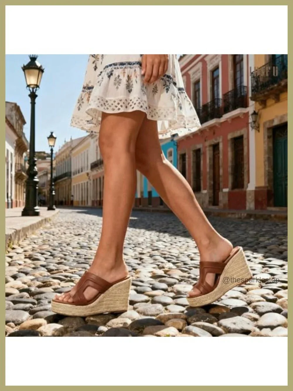 Wedge Sandals for Women Platform Espadrille Slides Slip On Open Toe H-Strap
